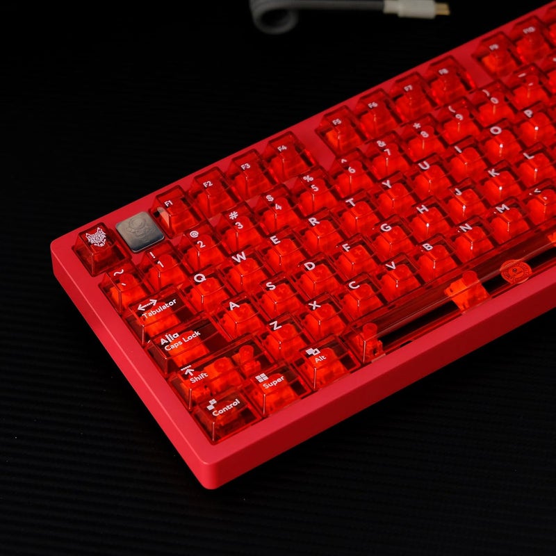 Sumgsn 114 Keys Transparent Keycaps PC Cherry Profile Red Crystal Clear Keycap Set Fit for Cherry Mx Switches Mechanical Keyboard - Image 3